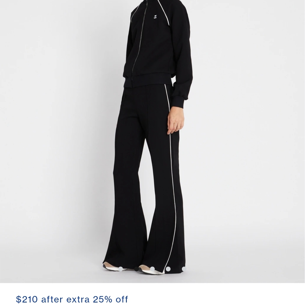 IN SEARCH OF Tory Burch Black Flare Pants with White Trim